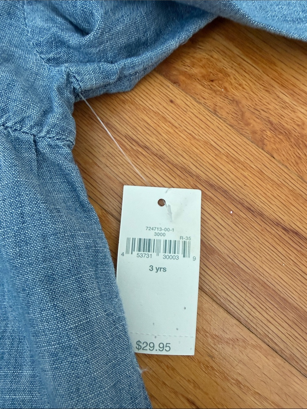 GAP Blue Chambray Ruffled Button-Front Blouse - Picture 2 of 2